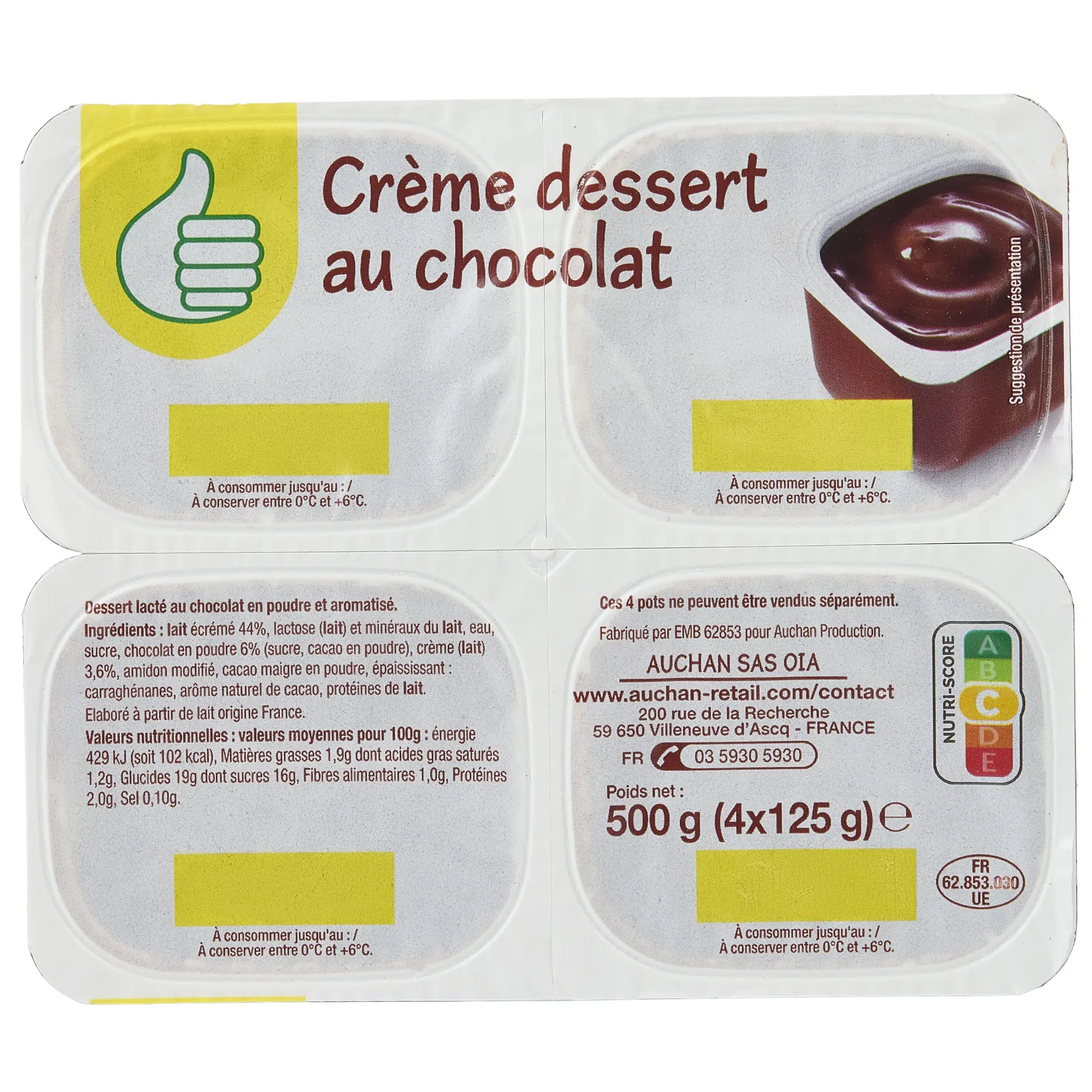 POUCE Crème dessert au chocolat