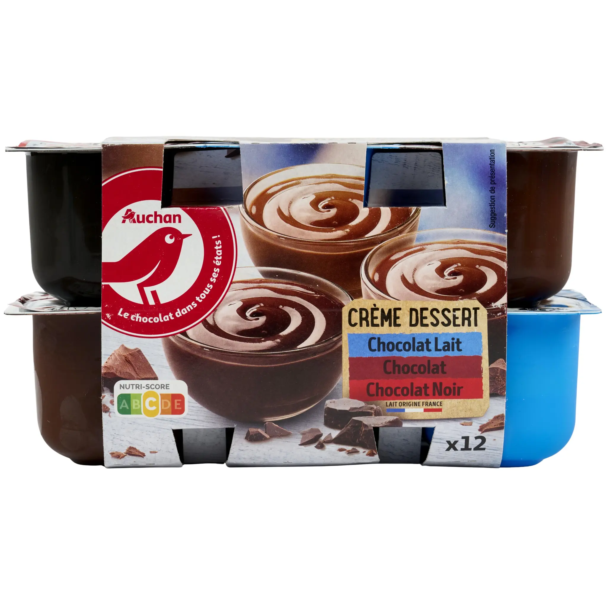 AUCHAN Crème dessert aux 3 chocolats