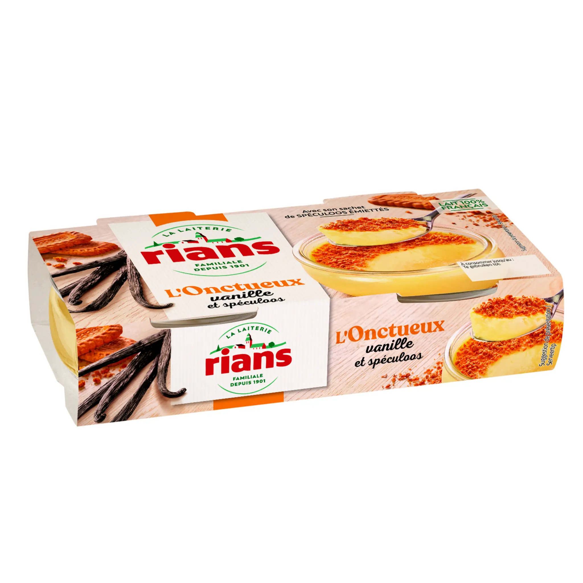 RIANS Crème dessert onctueuse à la vanille et spéculoos