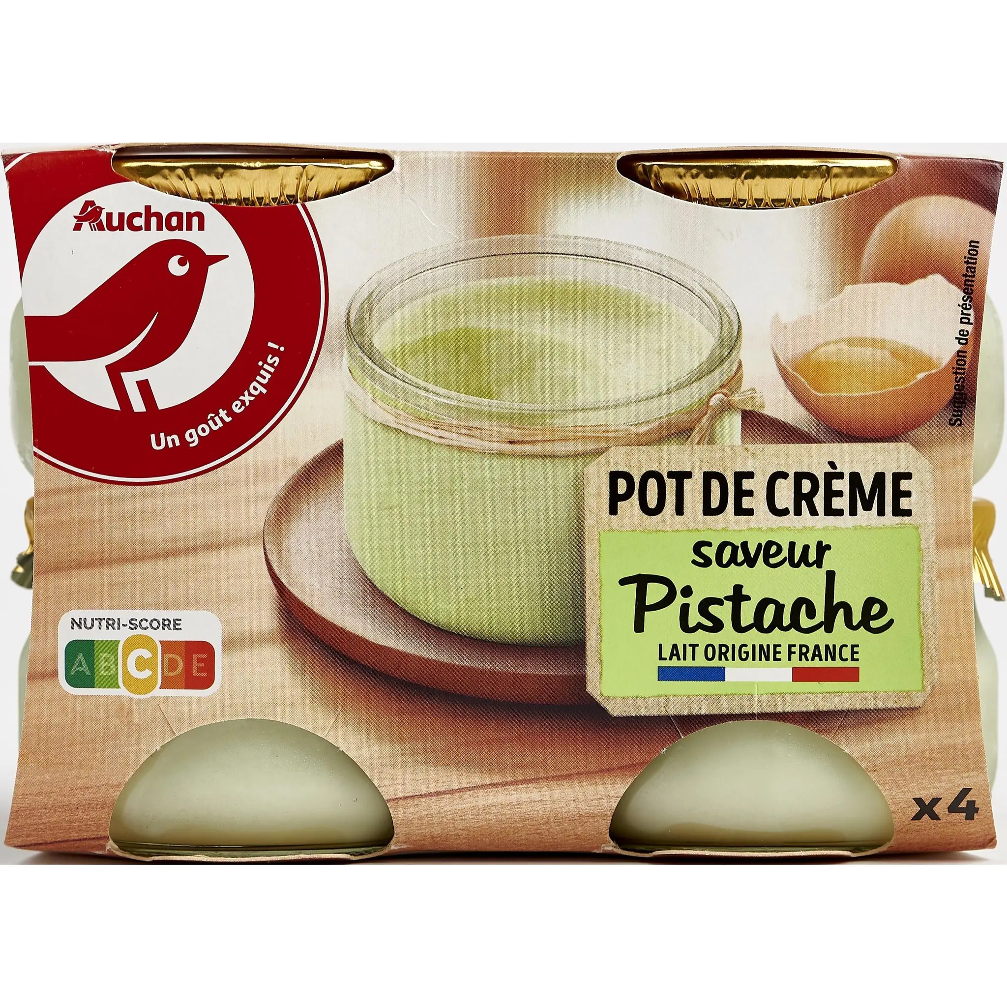 AUCHAN Petit pot de crème à la pistache