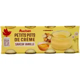 AUCHAN Petits pots de crème saveur vanille