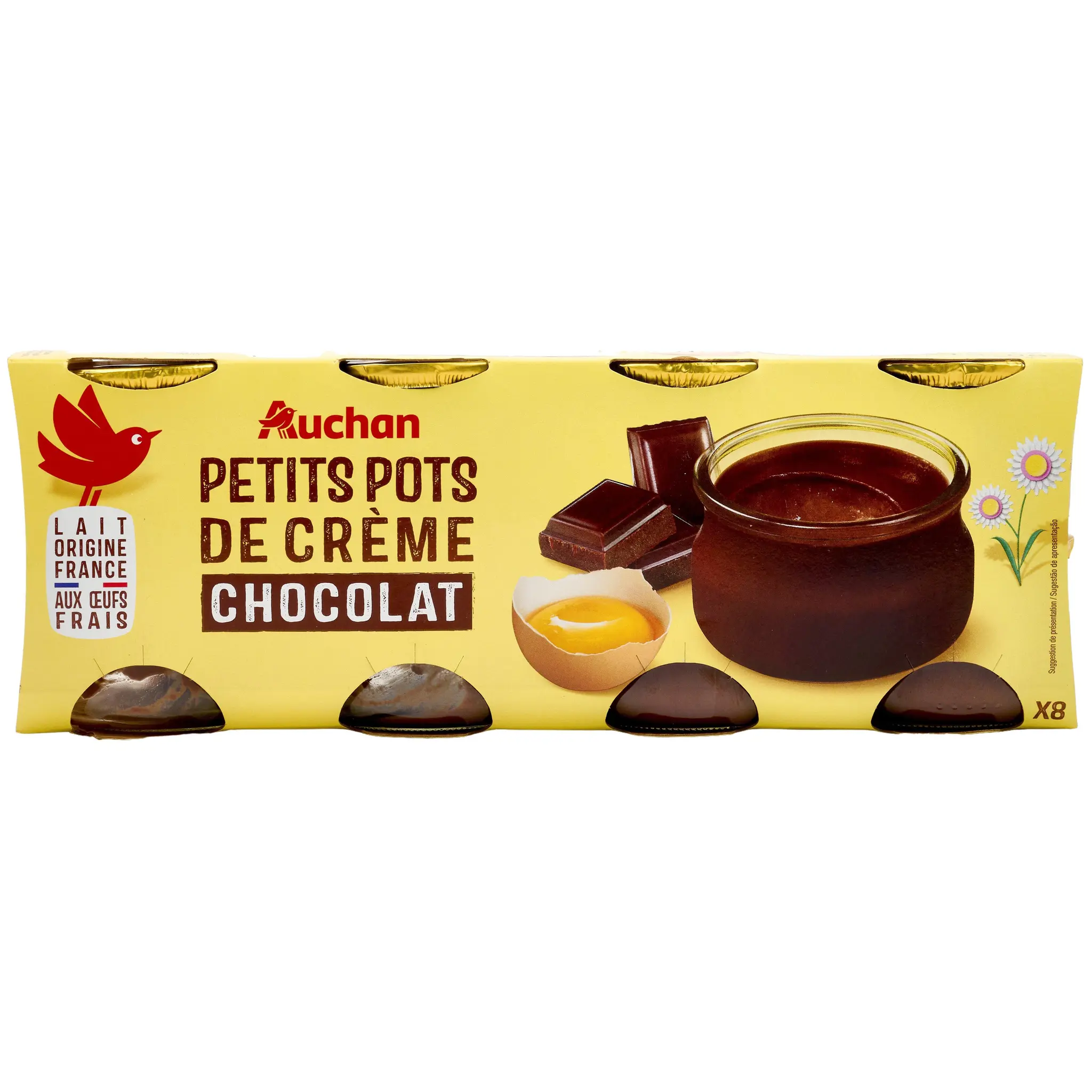AUCHAN Petits pots de crème chocolat