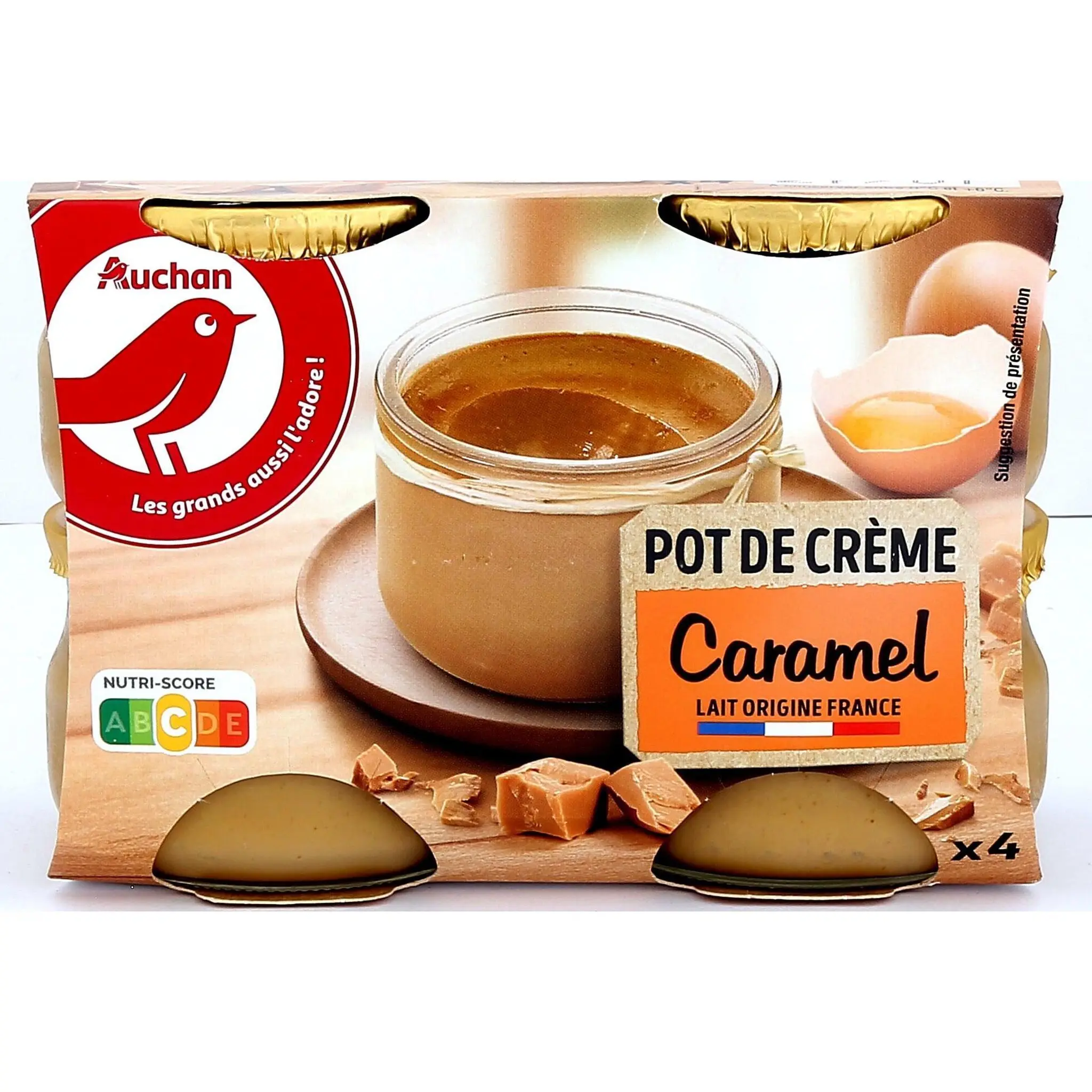 AUCHAN Petit pot de crème au caramel
