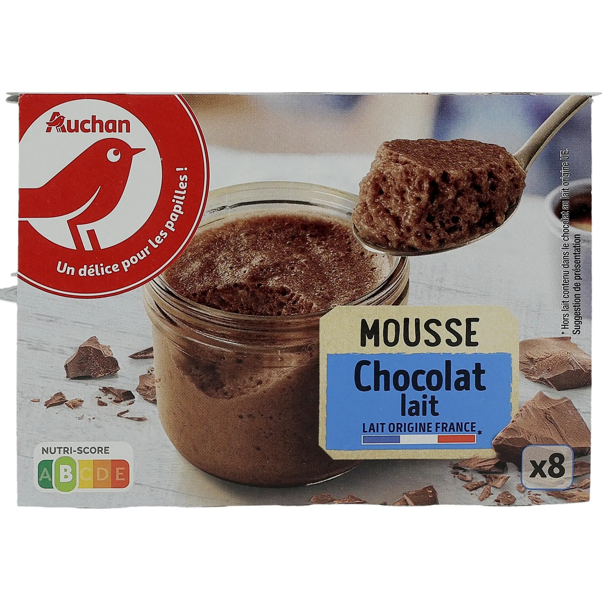 AUCHAN Mousse au chocolat au lait