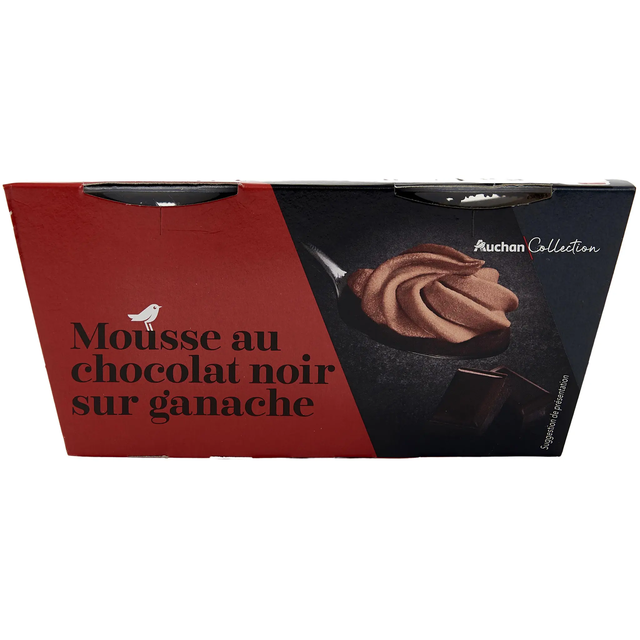 AUCHAN COLLECTION Mousse au chocolat noir sur ganache