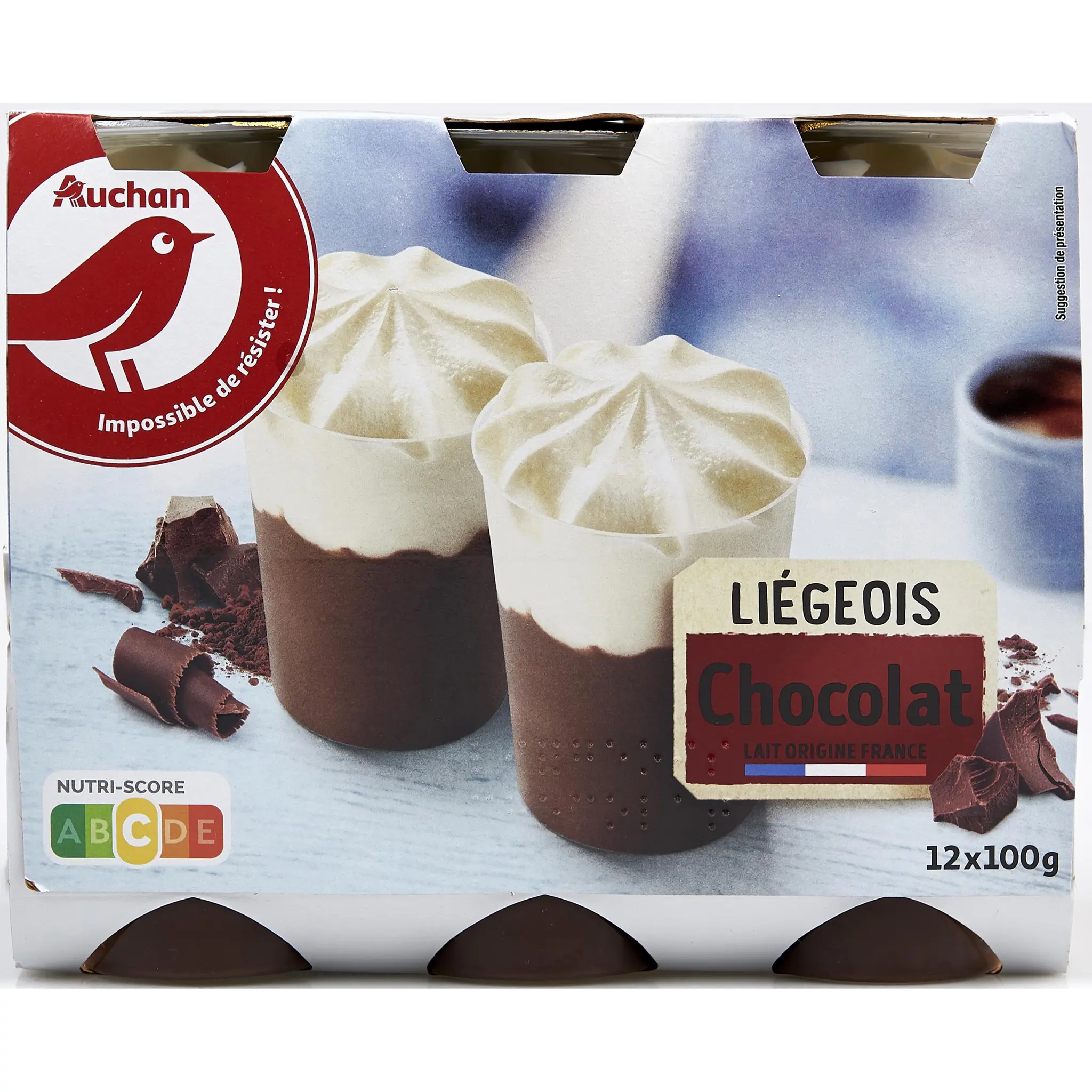 AUCHAN Liégeois au chocolat