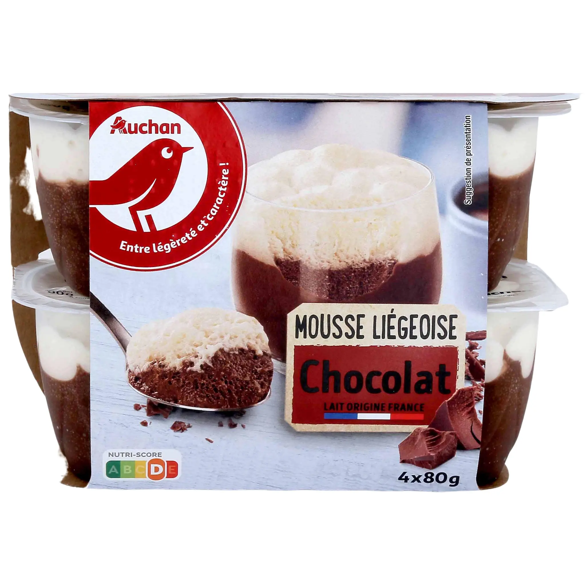 AUCHAN Mousse liégeoise au chocolat