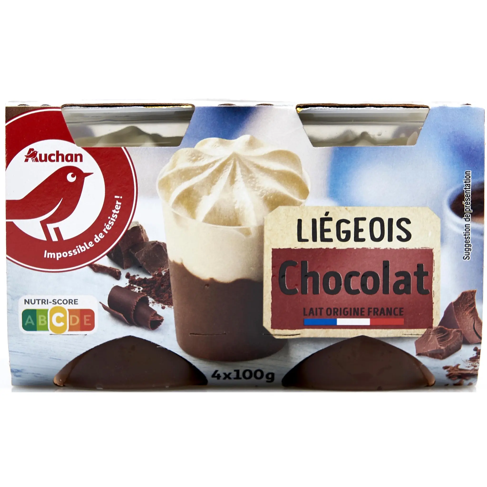 AUCHAN Liégeois au chocolat