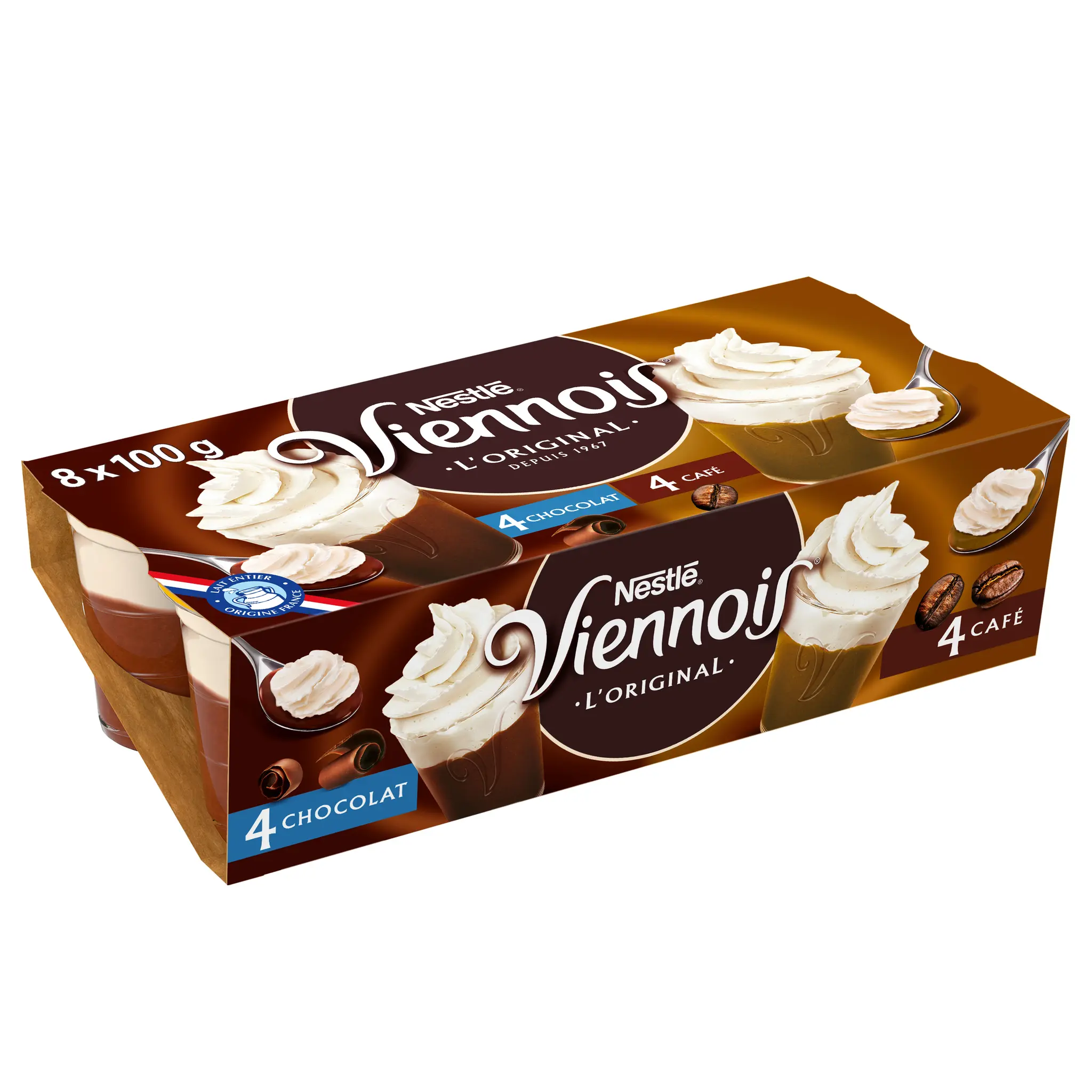 VIENNOIS Liégeois panaché au chocolat et café