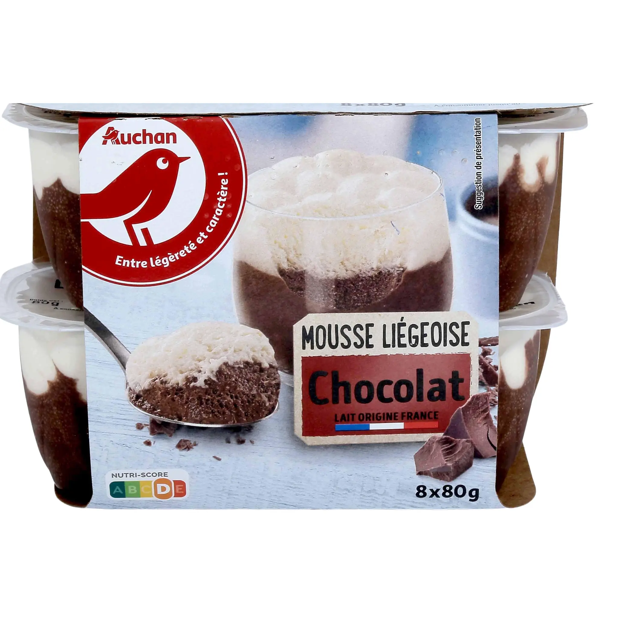 AUCHAN Mousse liégeoise au chocolat