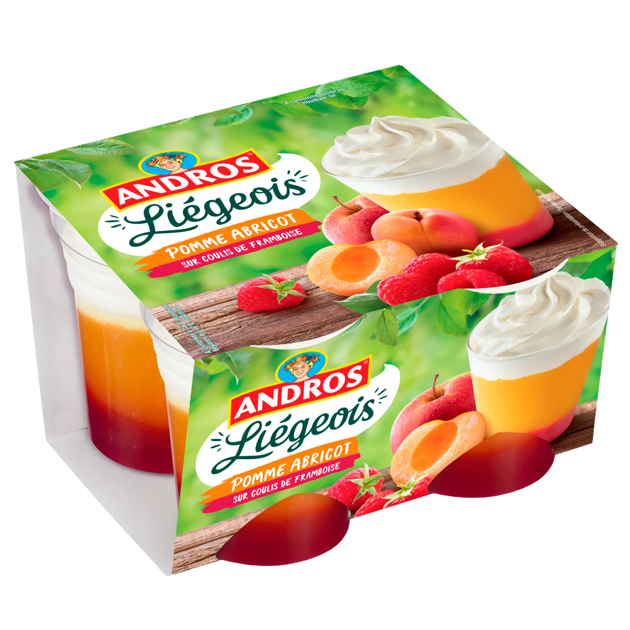 ANDROS Liégeois pomme abricot et coeur de framboise