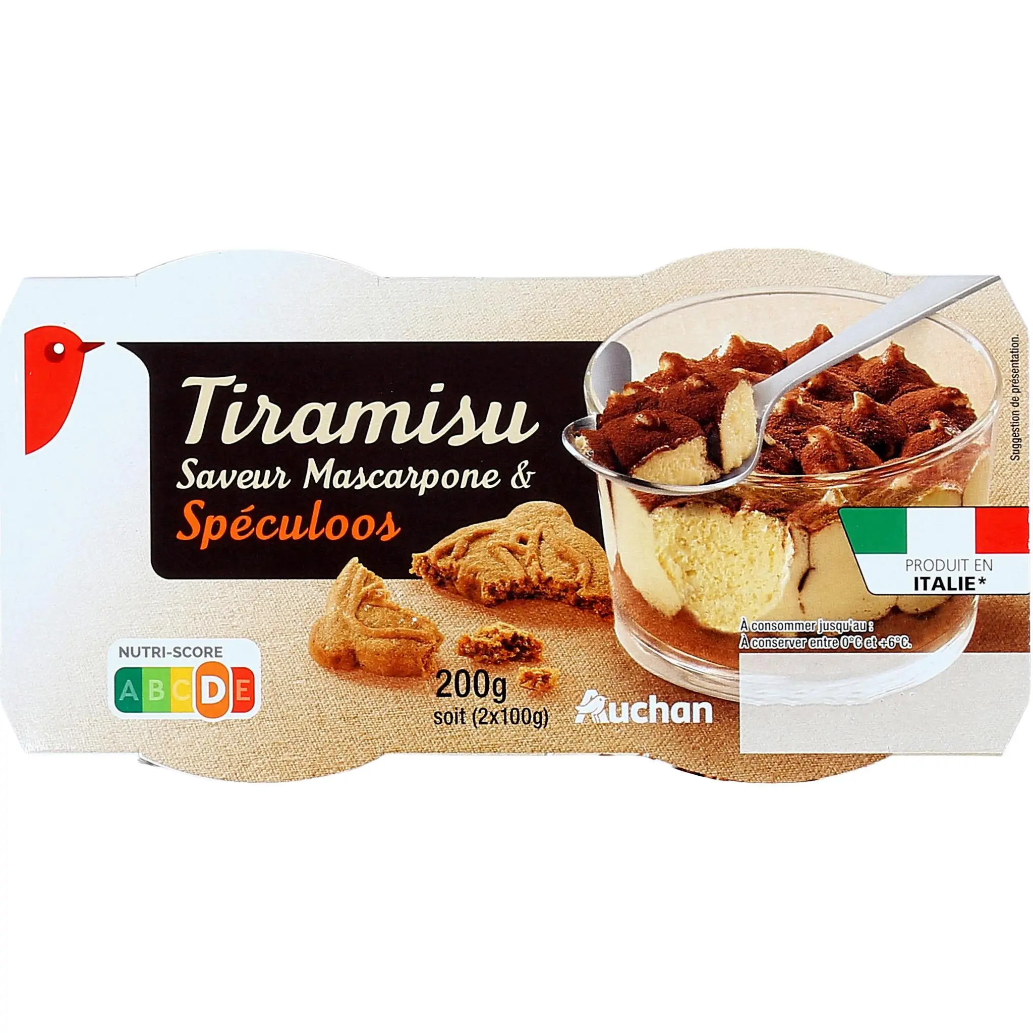 AUCHAN Tiramisu au spéculoos