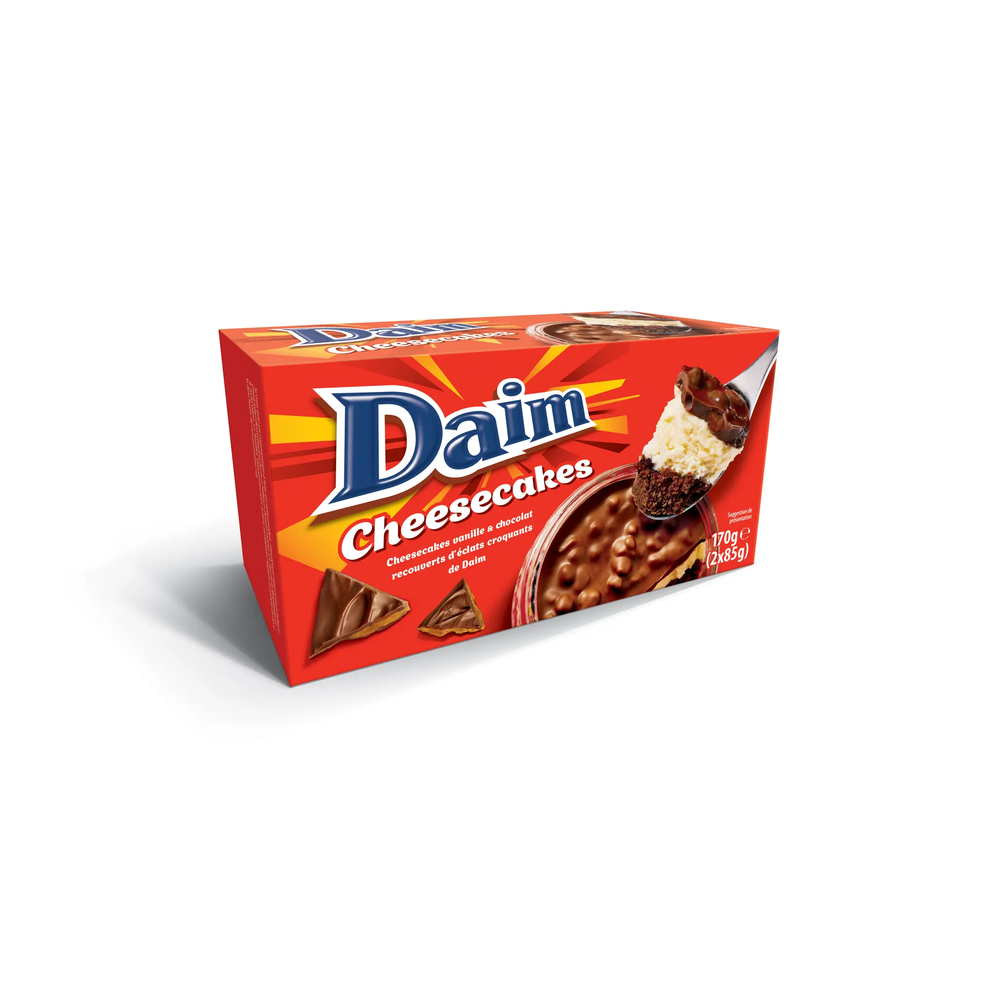 DAIM Cheesecake vanille et chocolat recouvert d'éclats de daim