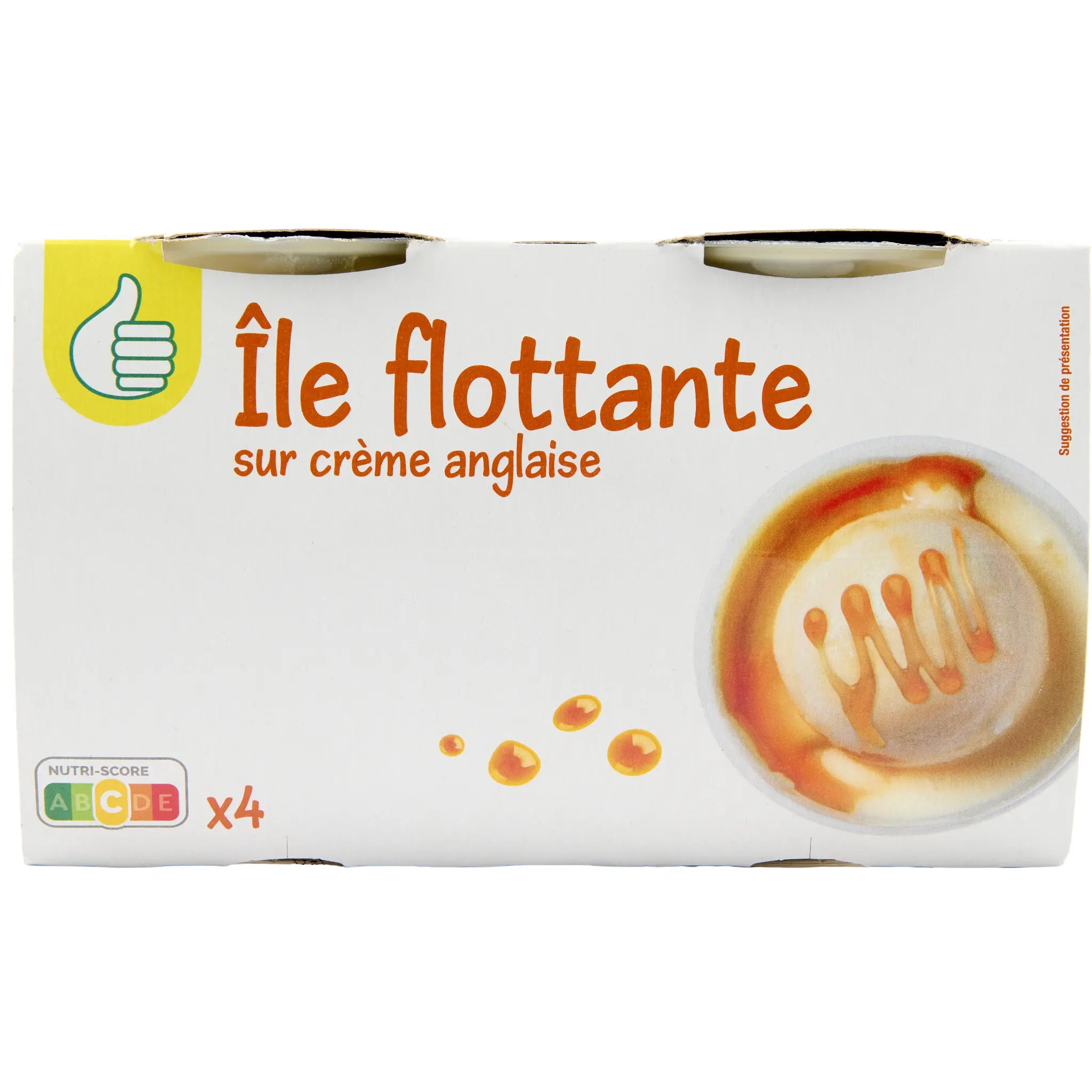 POUCE Île flottante sur crème anglaise