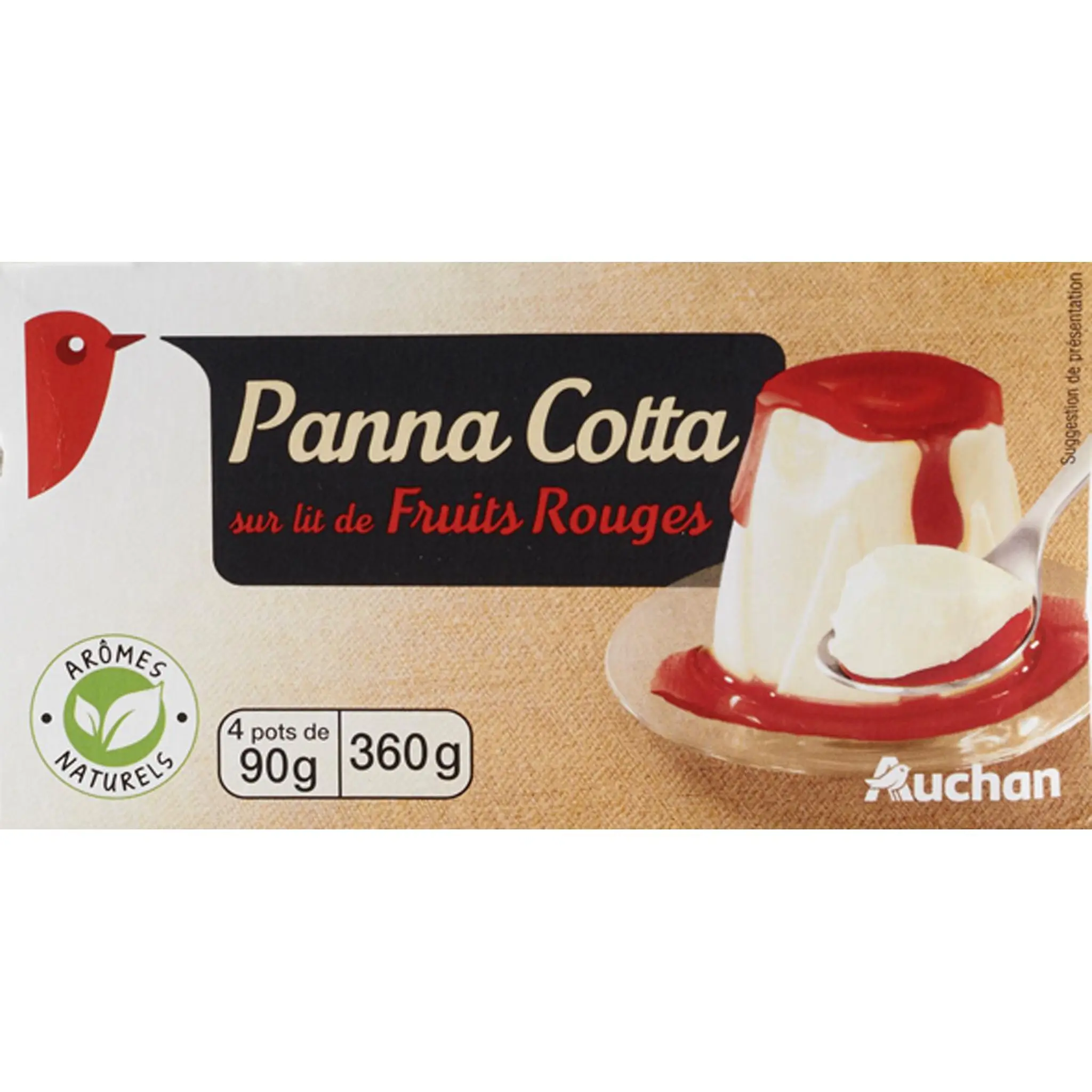 AUCHAN Panna Cotta aux fruits rouges