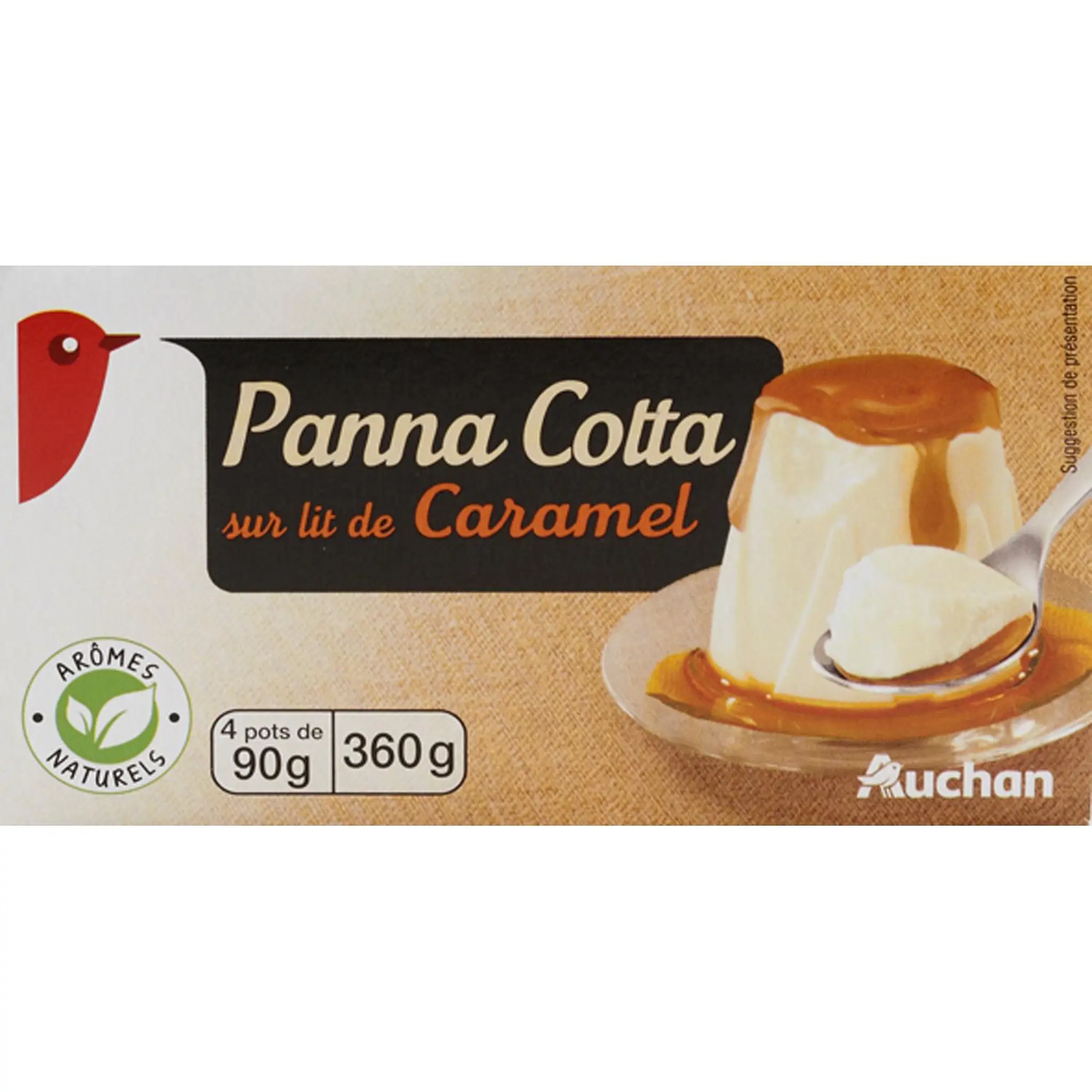 AUCHAN Panna cotta sur lit de caramel