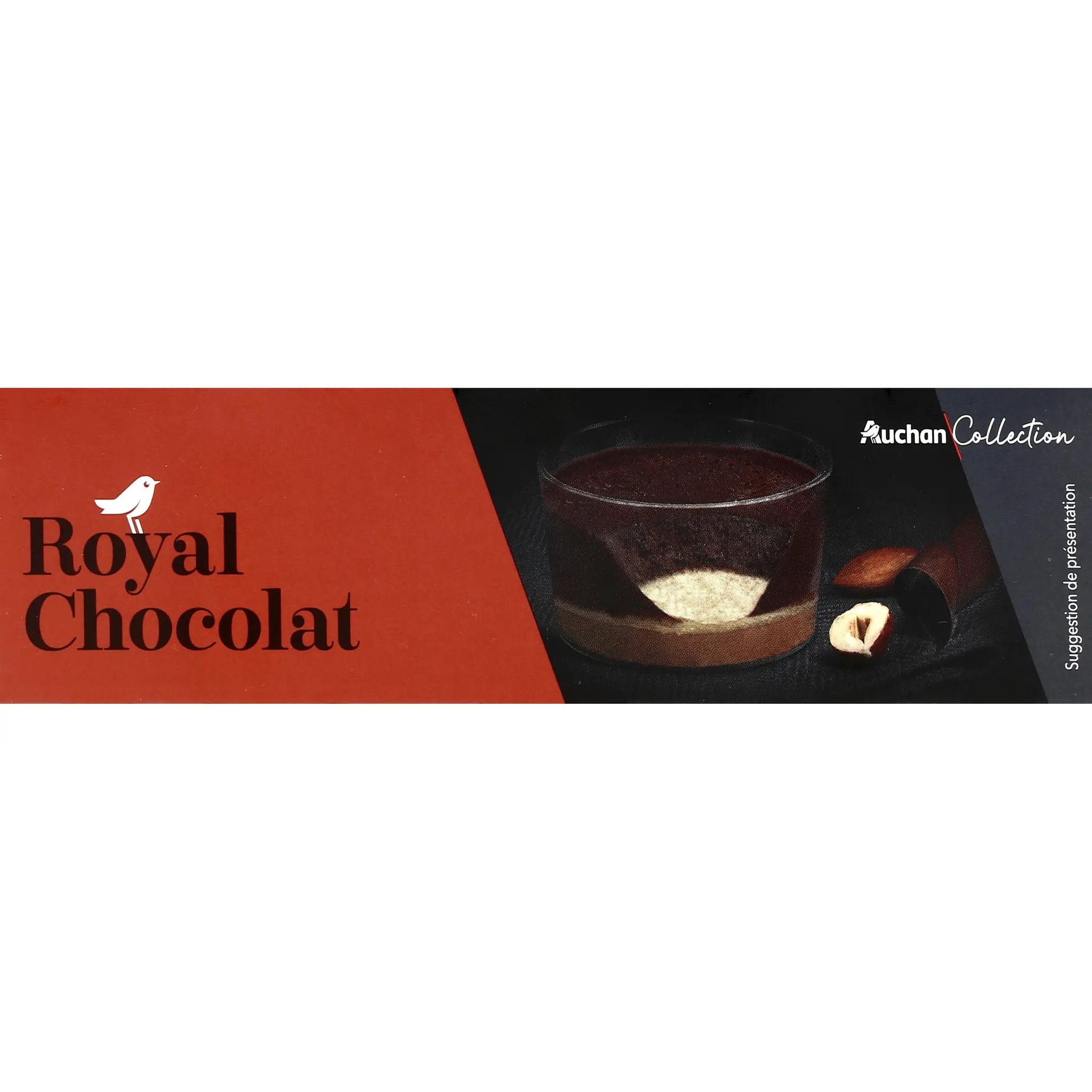 AUCHAN COLLECTION Mousse au chocolat noir sur lit de praliné croustillant