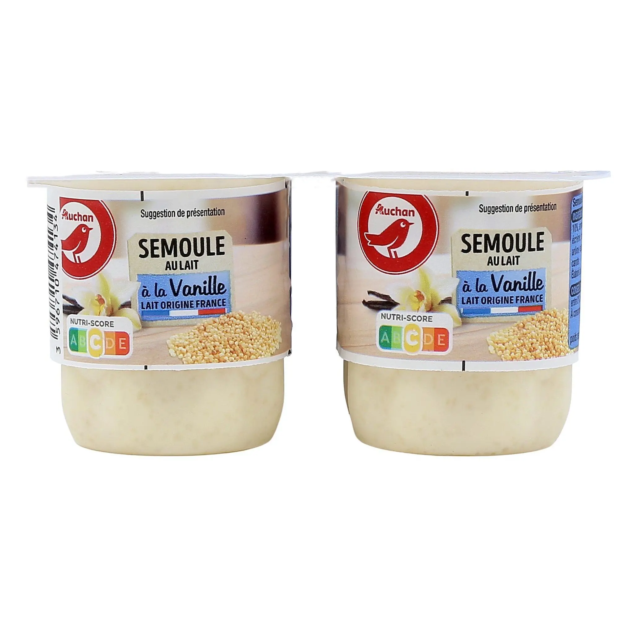 AUCHAN Semoule au lait à la vanille