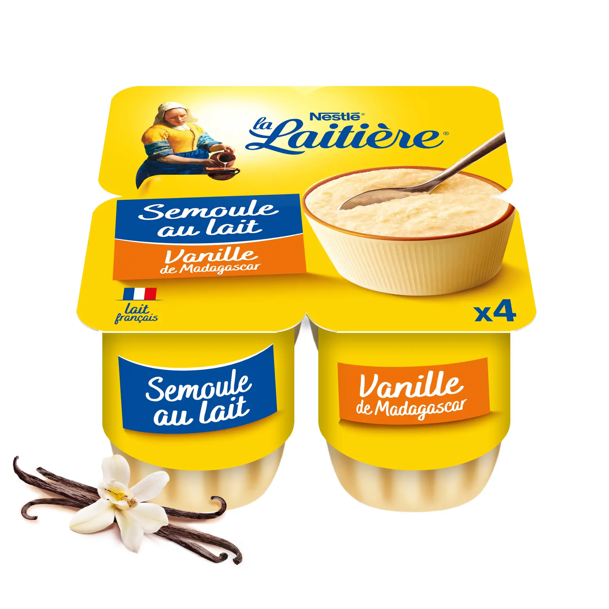 LA LAITIERE Semoule au lait à la vanille de Madagascar