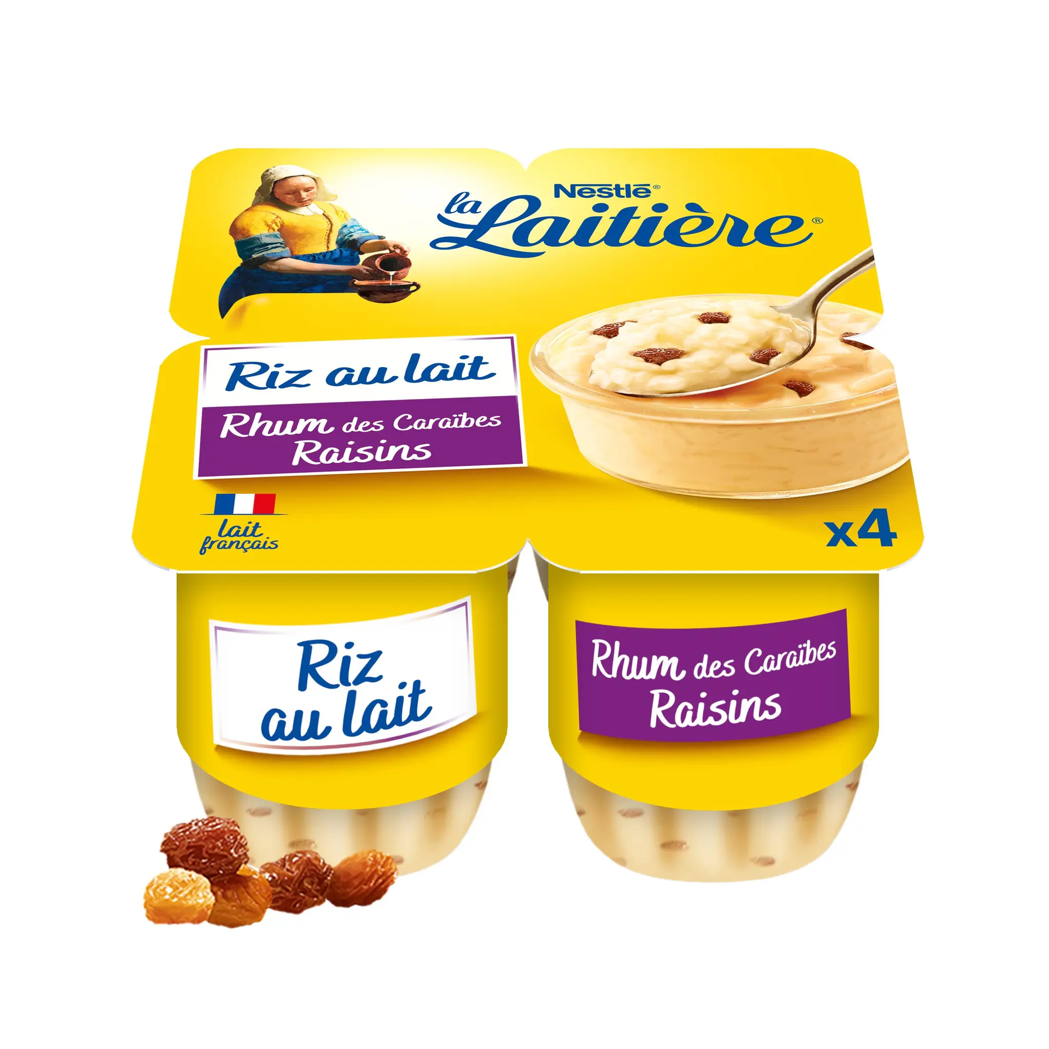 LA LAITIERE Riz au lait rhum raisins