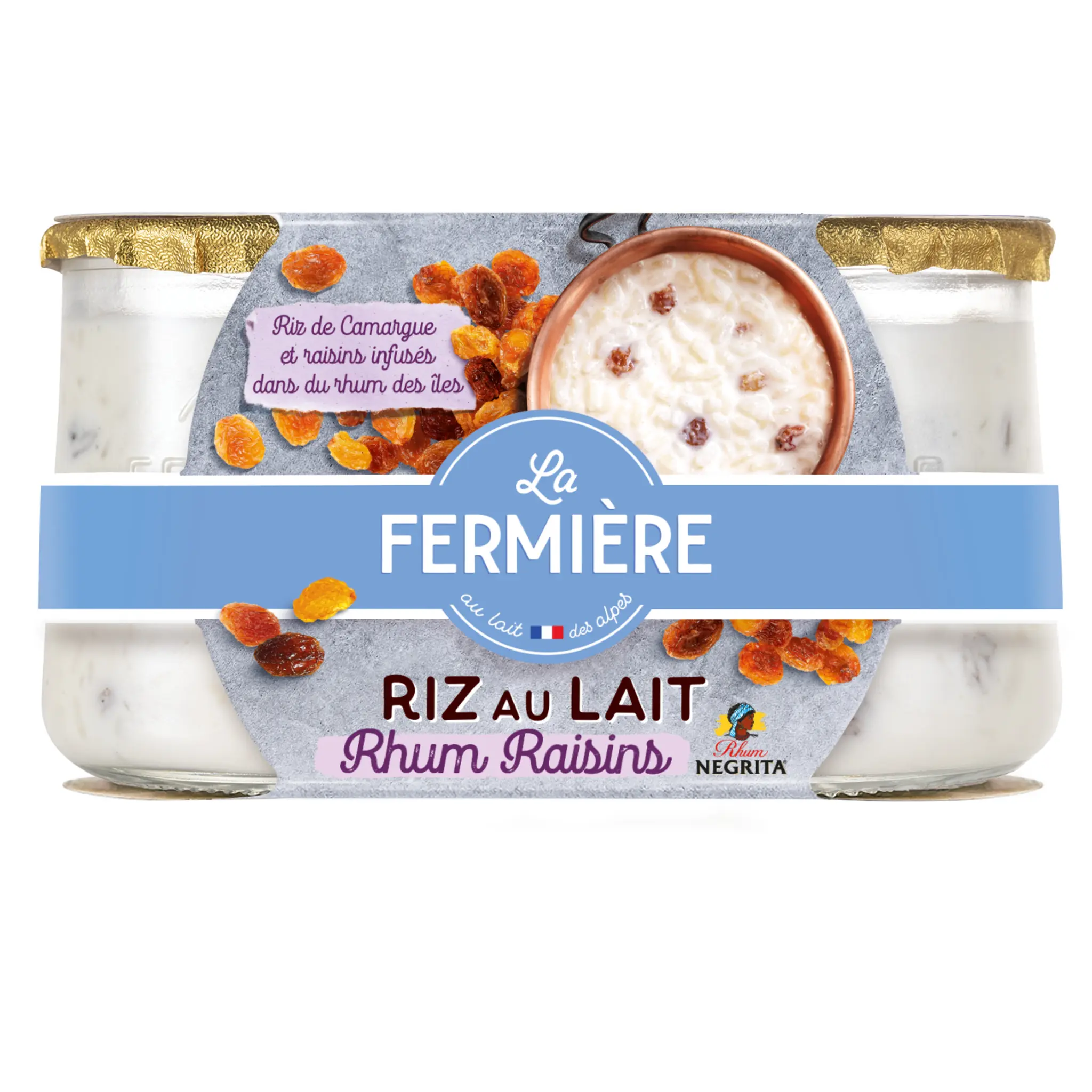 LA FERMIERE Riz au lait au rhum raisins