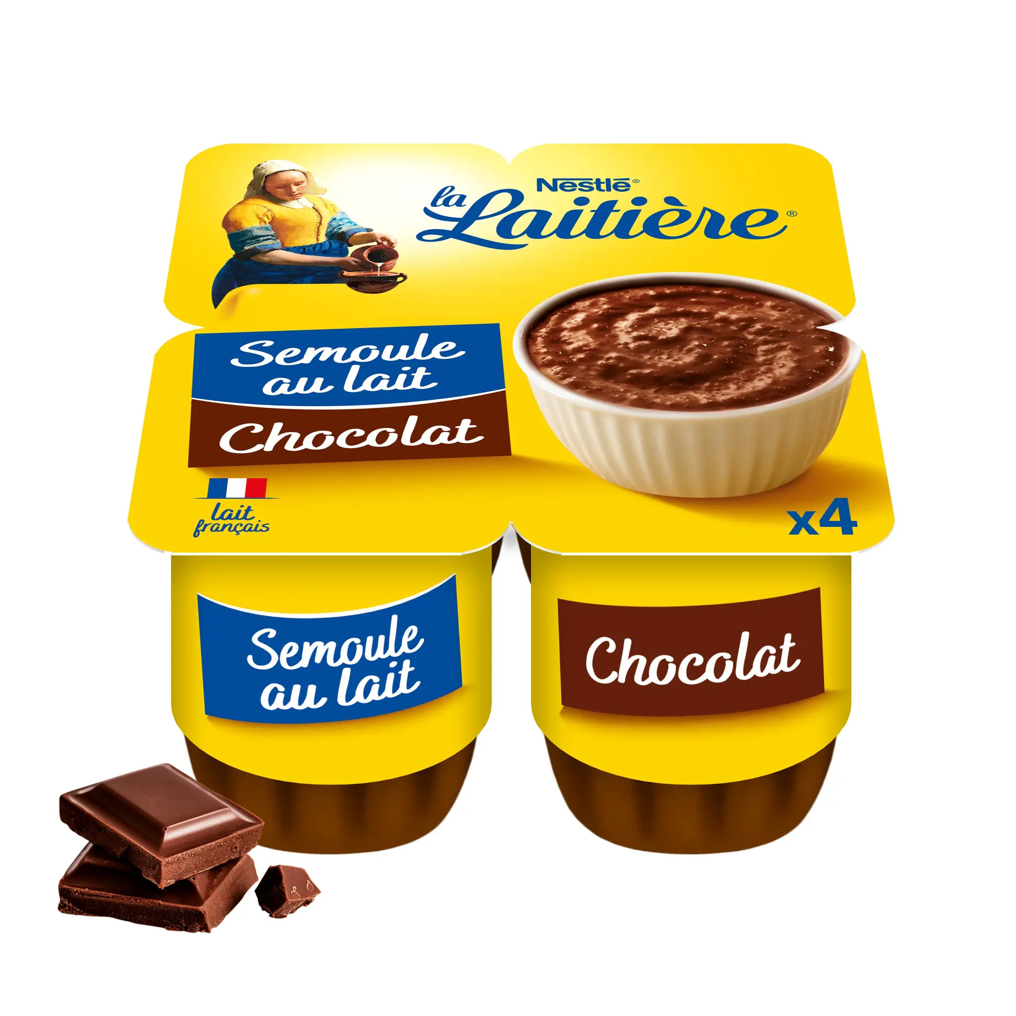 LA LAITIERE Semoule au lait au chocolat