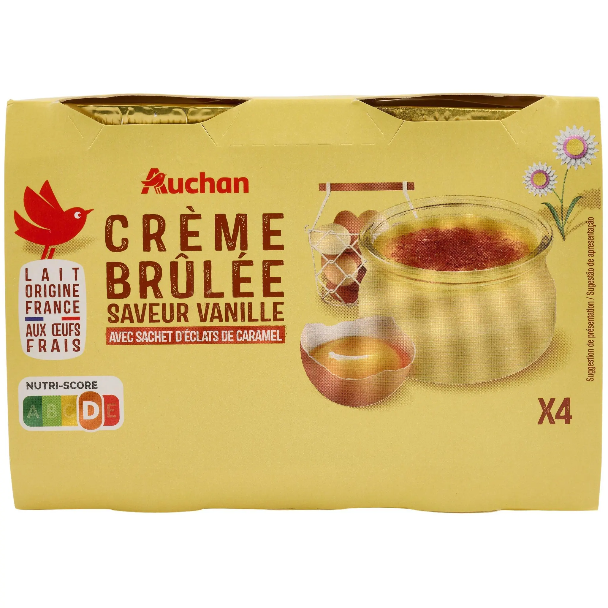 AUCHAN Crème brulée saveur vanille