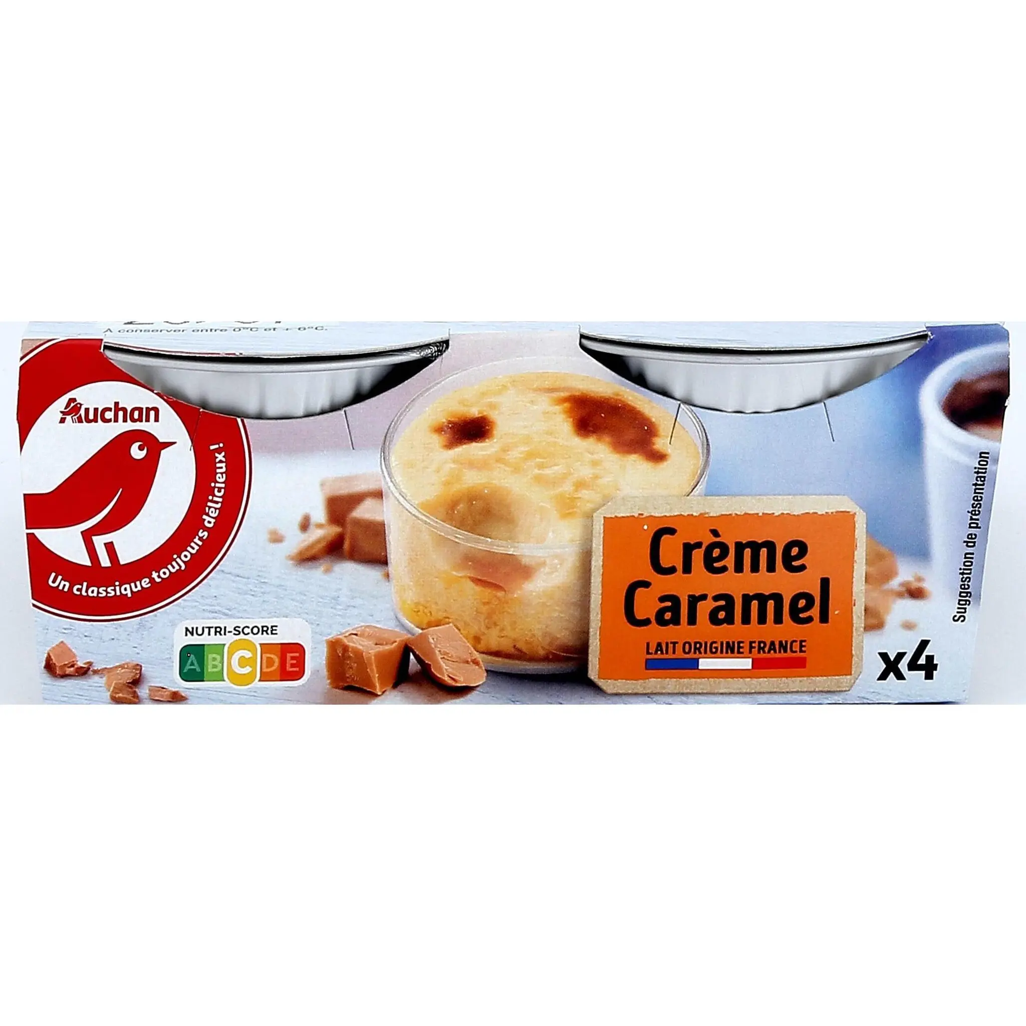 AUCHAN Crème caramel aux œufs frais