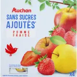 AUCHAN Spécialité pomme fraise sans sucres ajoutés