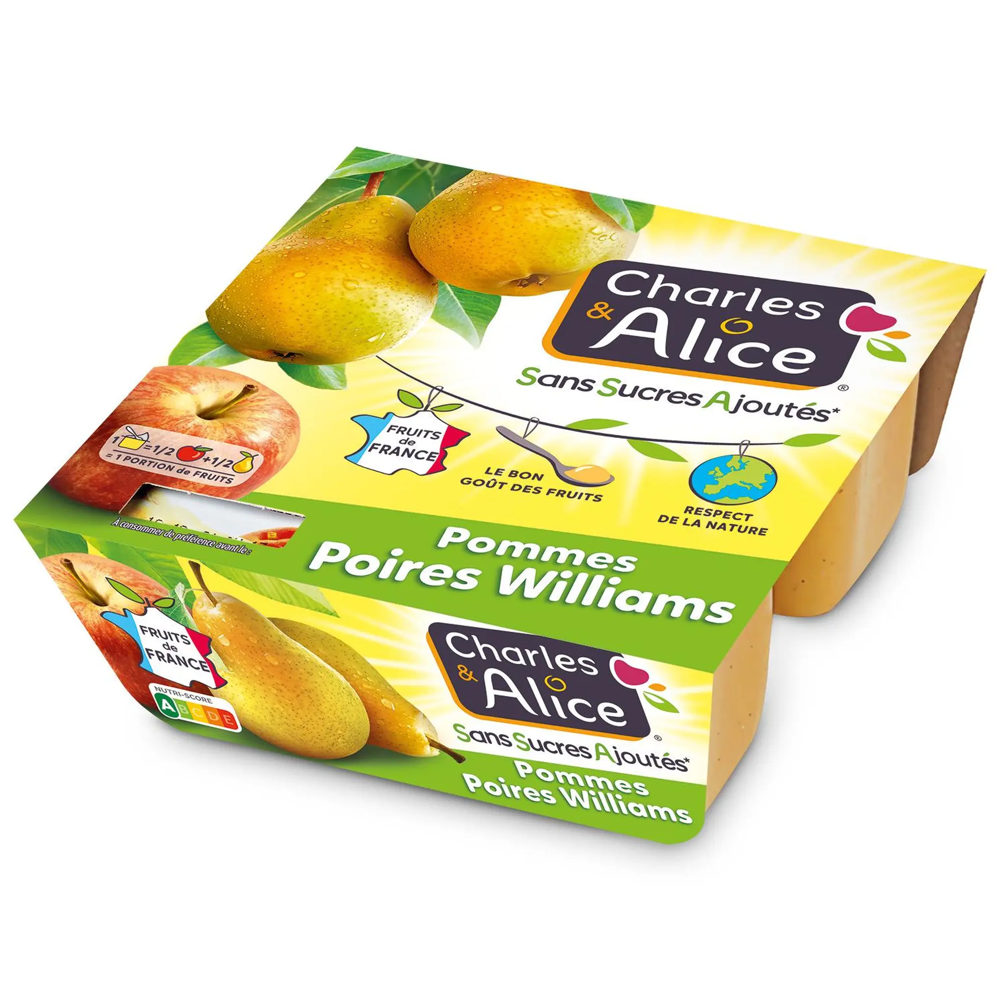 CHARLES & ALICE Spécialité pommes poires Williams sans sucres ajoutés