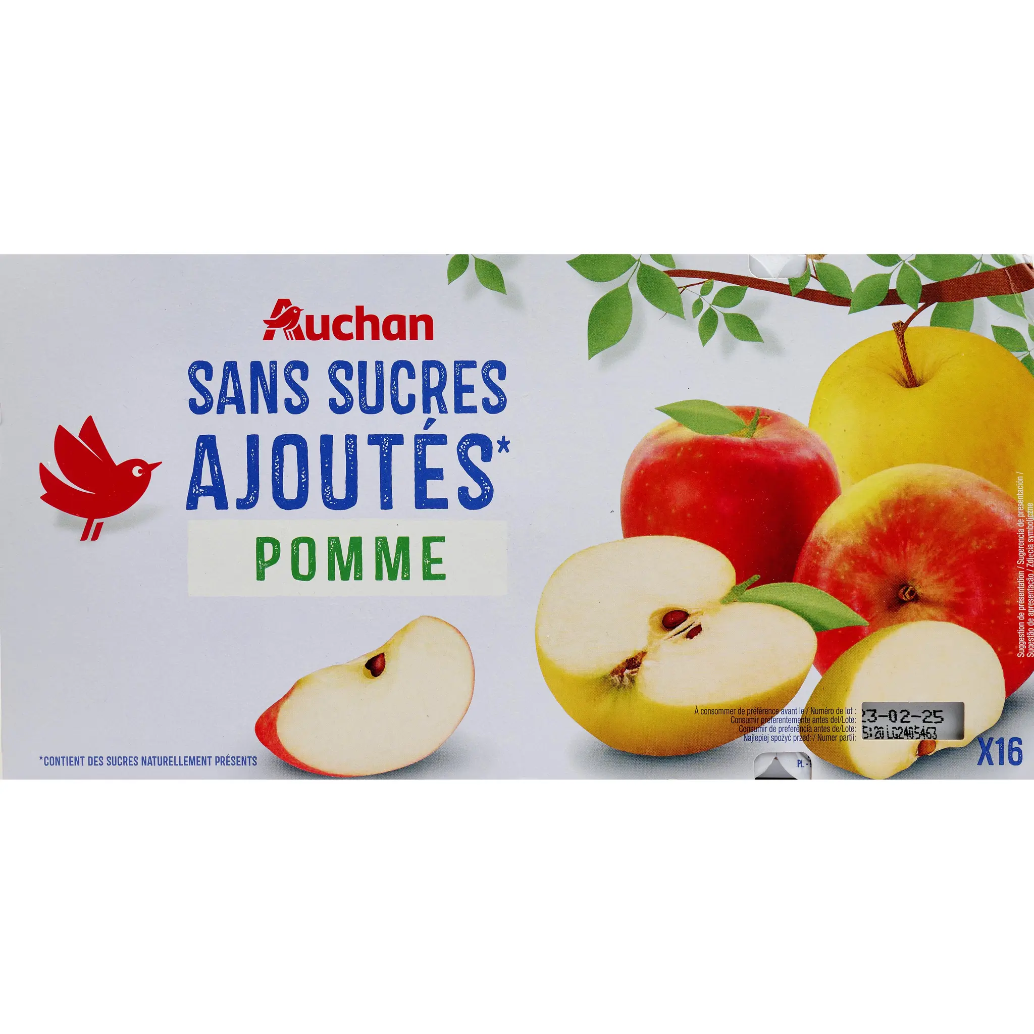 AUCHAN Spécialité pomme sans sucres ajoutés