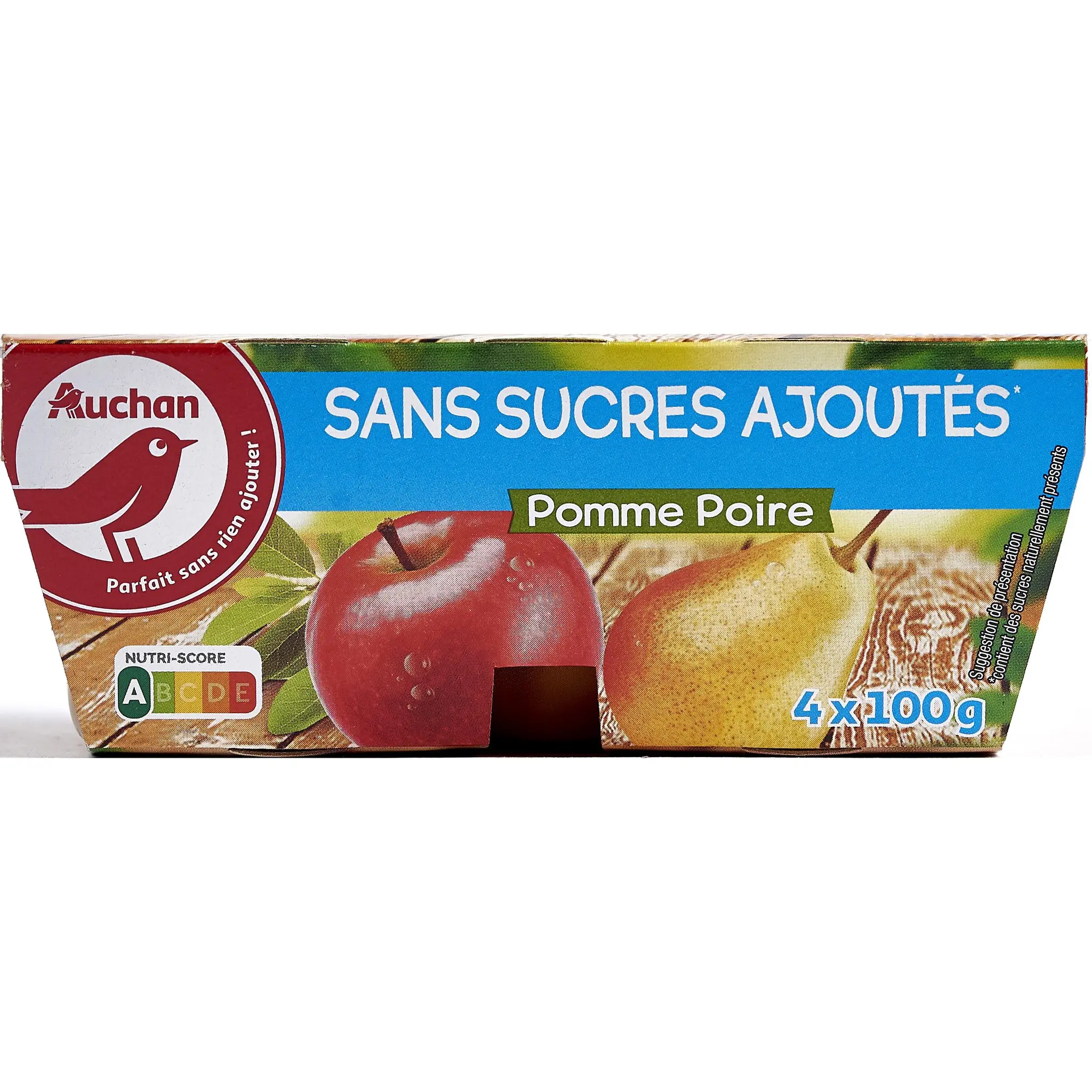 AUCHAN Spécialité pomme poire sans sucres ajoutés