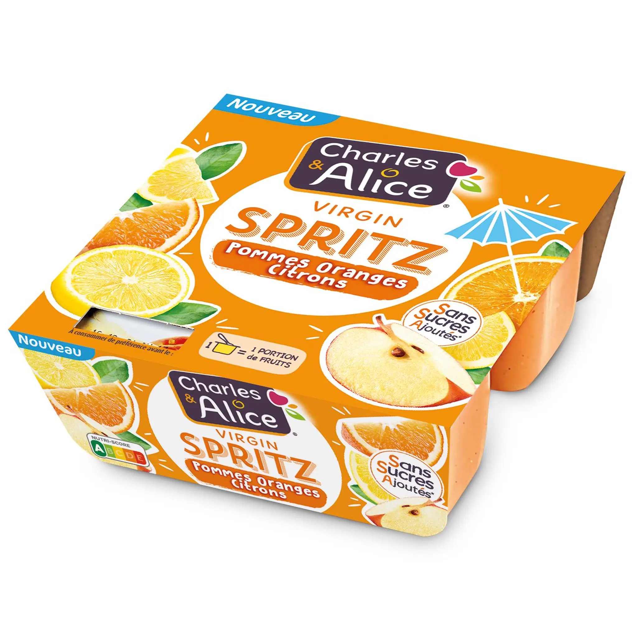 CHARLES & ALICE Compote virgin spritz à la pomme, orange et citron sans sucres ajoutés