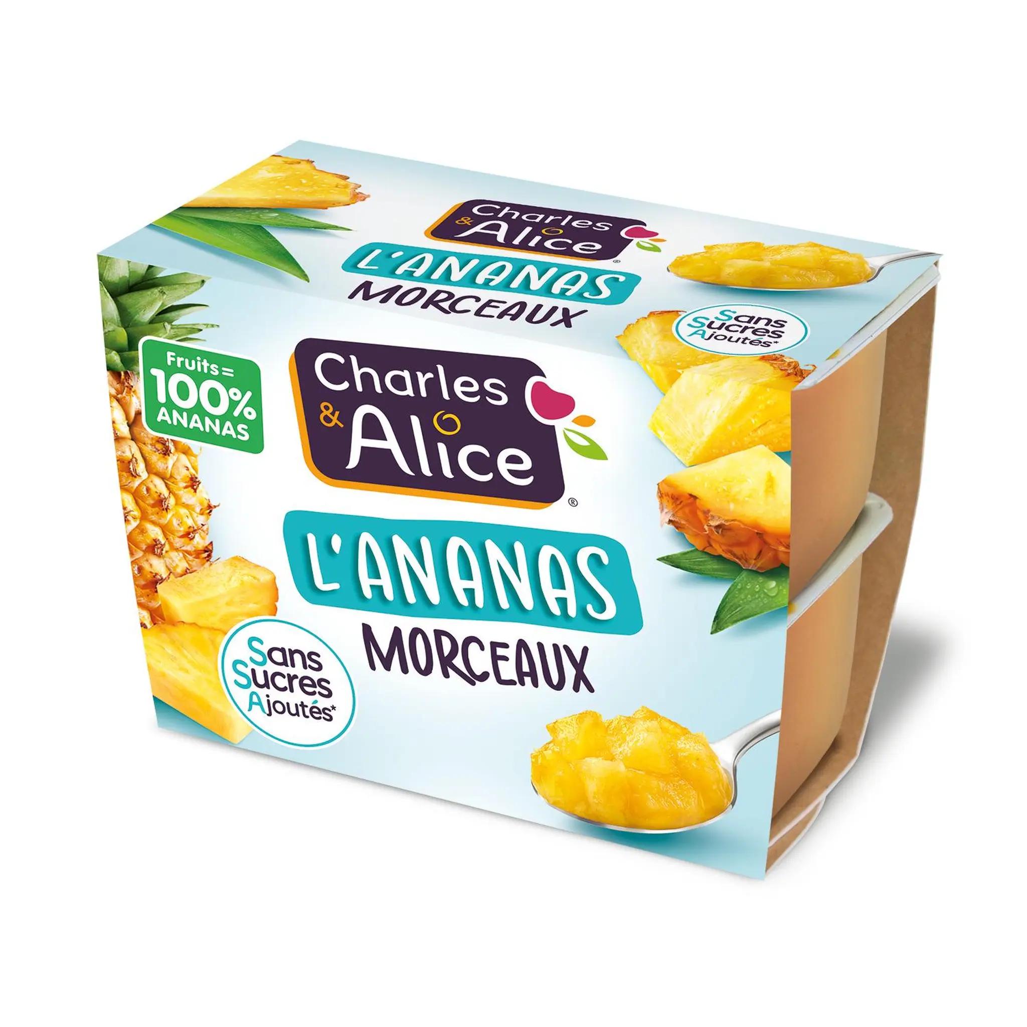 CHARLES & ALICE L'ananas morceaux sans sucres ajoutés