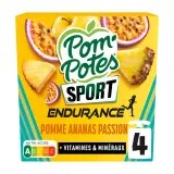 POM'POTES Sports endurance gourde compote de pomme ananas passion sans sucres ajoutés