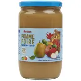 AUCHAN Purée de pomme poire sans sucres ajoutés en bocal
