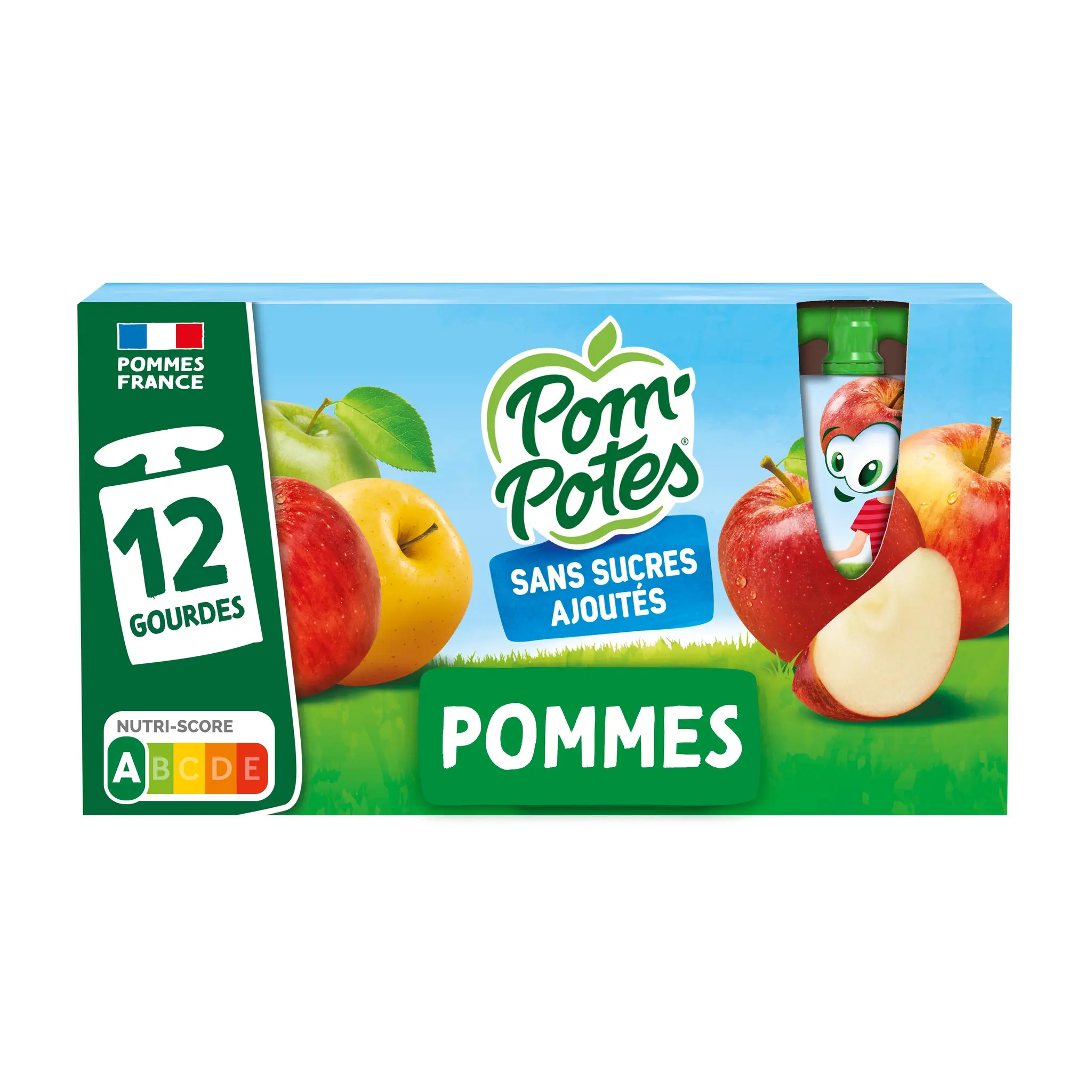 POM'POTES Gourdes compote pomme nature sans sucres ajoutés