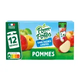 POM'POTES Gourdes compote pomme nature sans sucres ajoutés