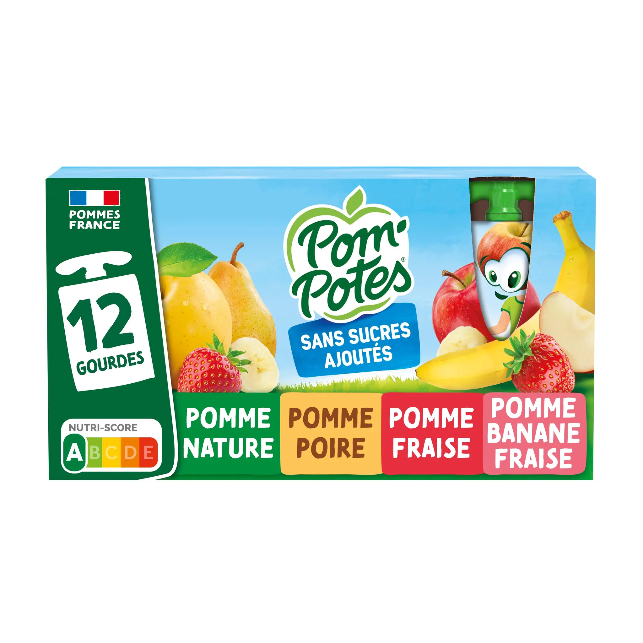 POM'POTES Gourdes compotes multivariétés sans sucres ajoutés