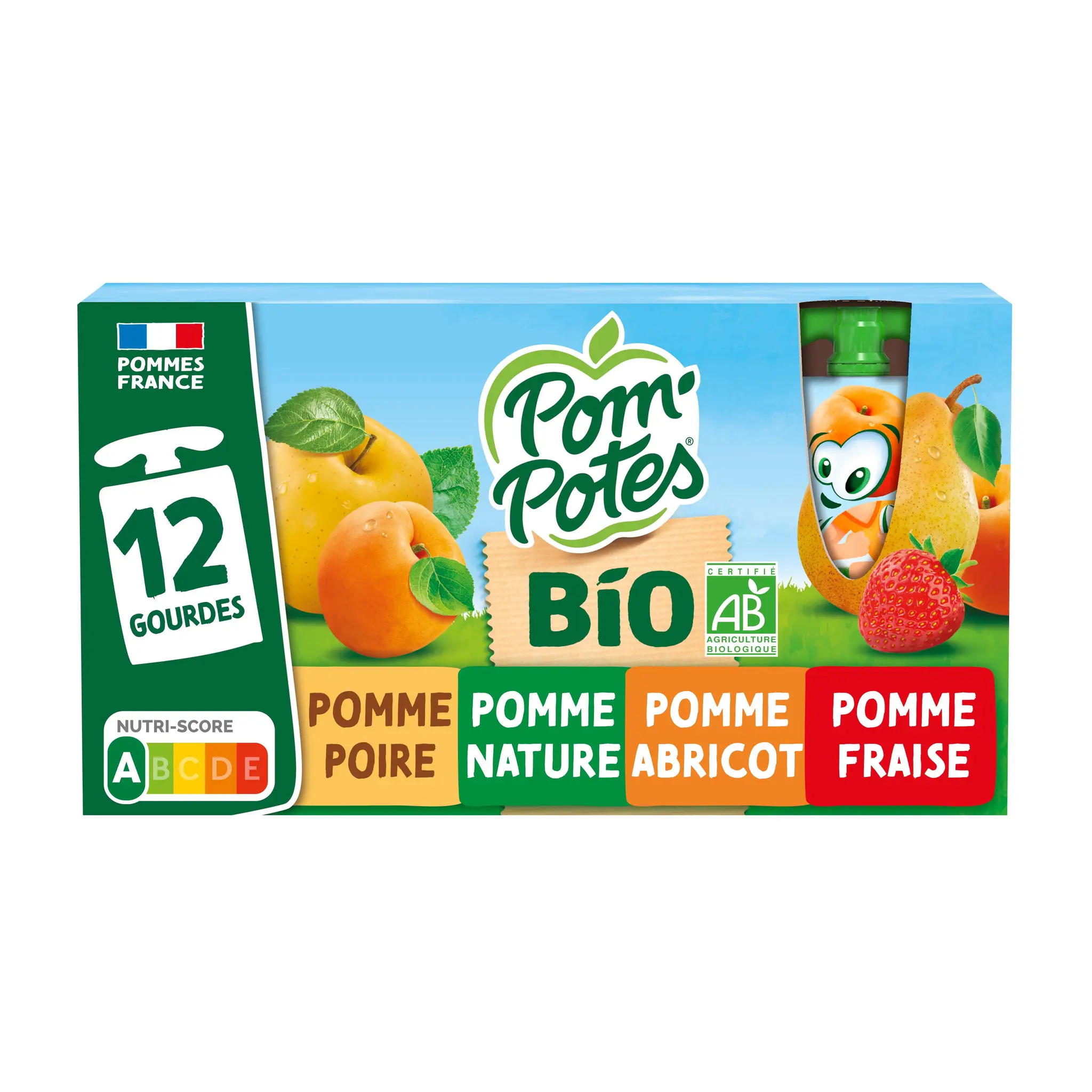 POM'POTES Gourdes compote bio multivariétés sans sucres ajoutés
