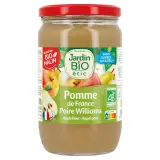 JARDIN BIO ETIC Purée de pommes poires sans sucres ajoutés en bocal