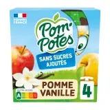 POM'POTES Gourdes compote de pomme vanille sans sucres ajoutés