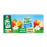POM'POTES Gourdes compote de pomme vanille sans sucres ajoutés