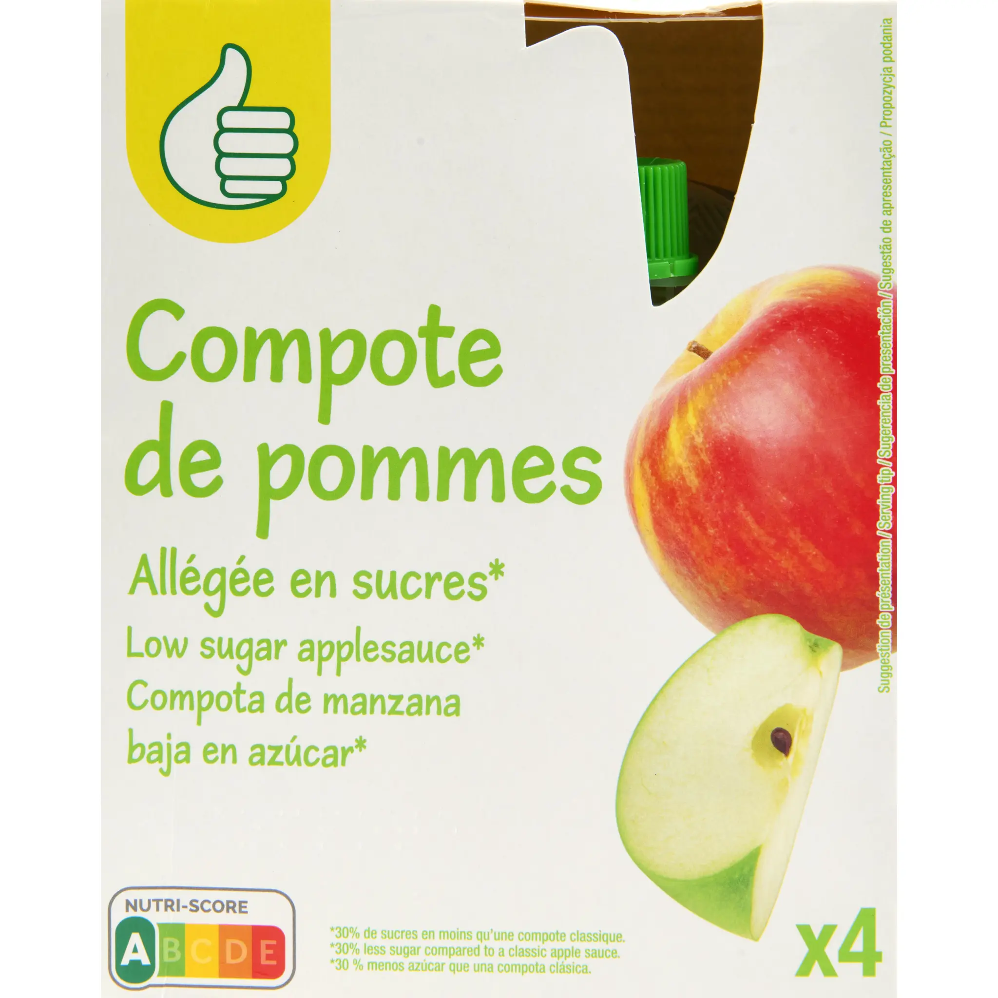 POUCE Compote de pommes allégée en sucres