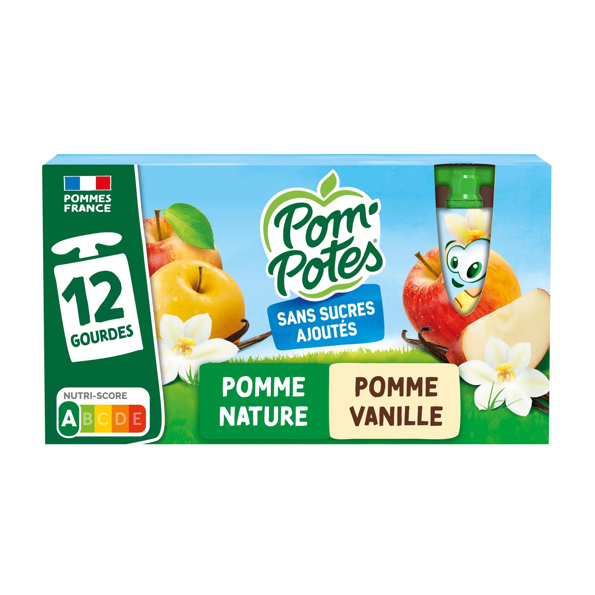 POM'POTES Gourdes pomme vanille sans sucres ajoutés