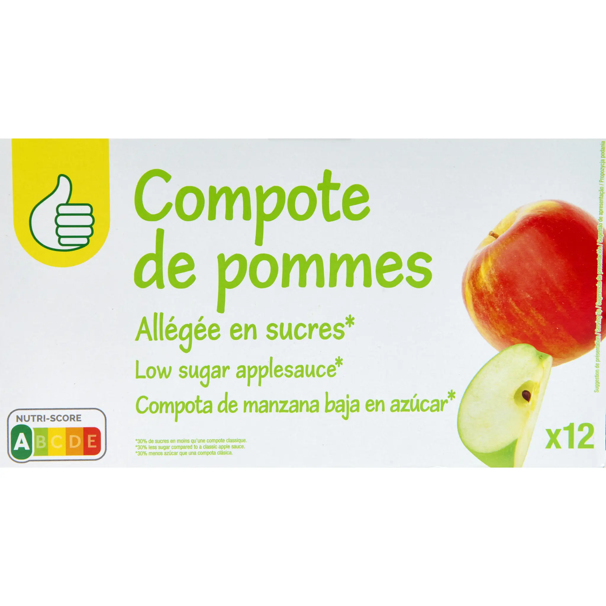 POUCE Compote de pommes allégée en sucres