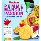 AUCHAN Gourdes compote de pomme mangue passion sans sucres ajoutés