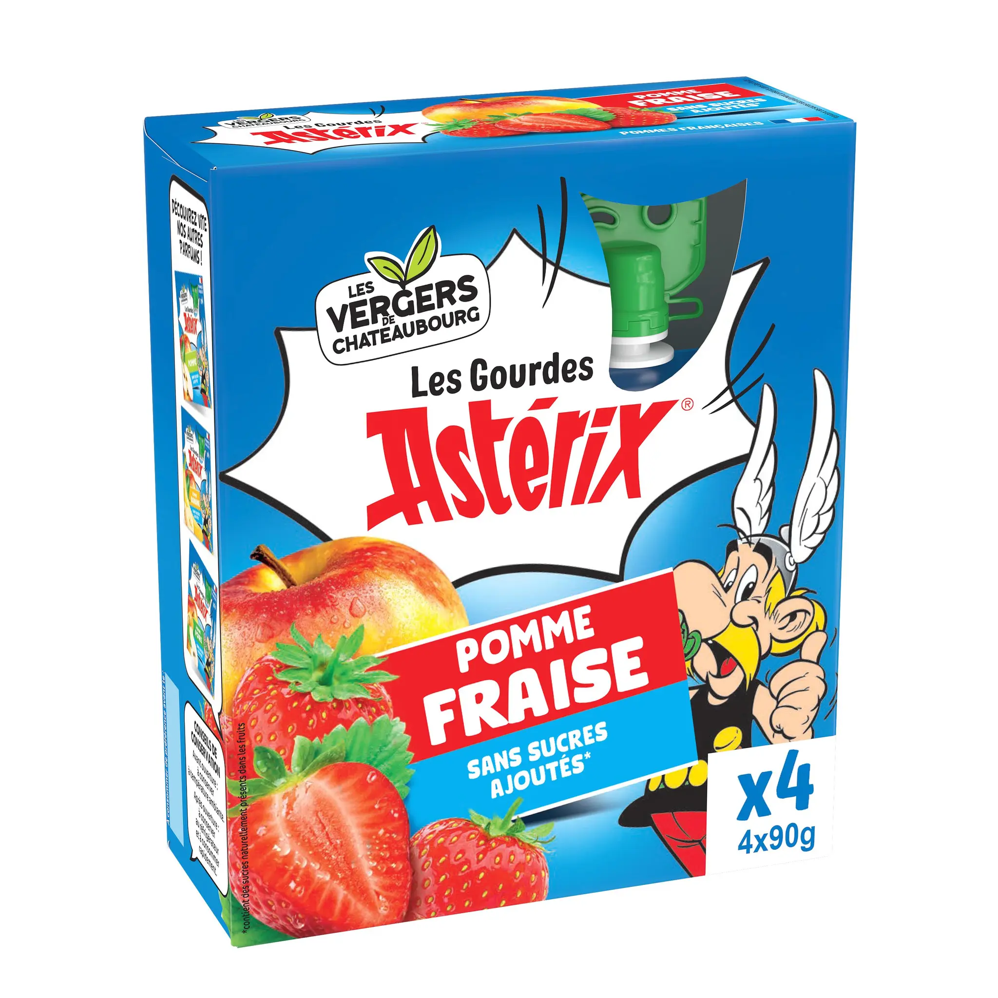 LES VERGERS DE CHATEAUBOURG Gourdes purée de pomme fraise sans sucres ajoutés