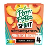 POM'POTES Sport compotes récupération pomme pêche brugnon sans sucres ajoutés