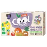 VITABIO Gourdes Cool Fruits compotes de pomme mangue ananas sans sucres ajoutés bio